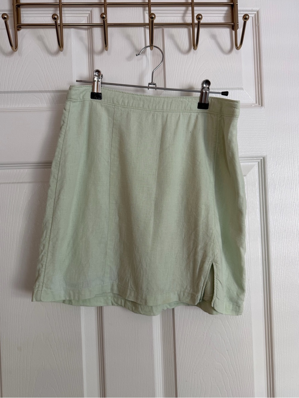 A&F Linen Blend Mini Skirt (Light Mint | Small)